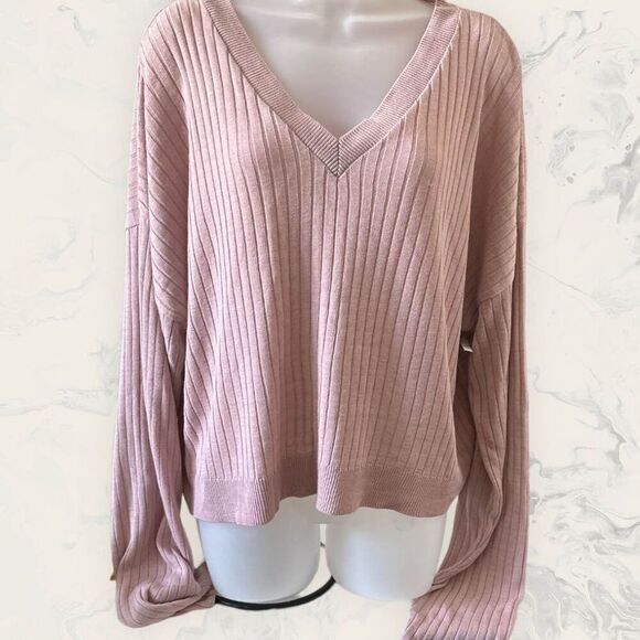 NWOT Nordstrom Womens’ B.P. Mauve 4 XL Light Weight V neck Pullover Sweater - Picture 1 of 3